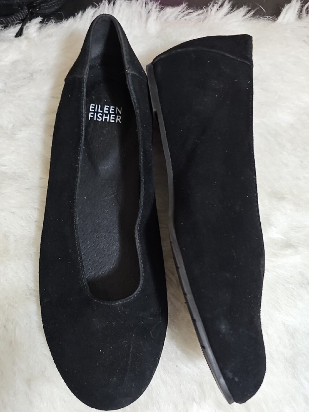 Eileen Fisher Black Suede Slip-On Flats Size 6.5